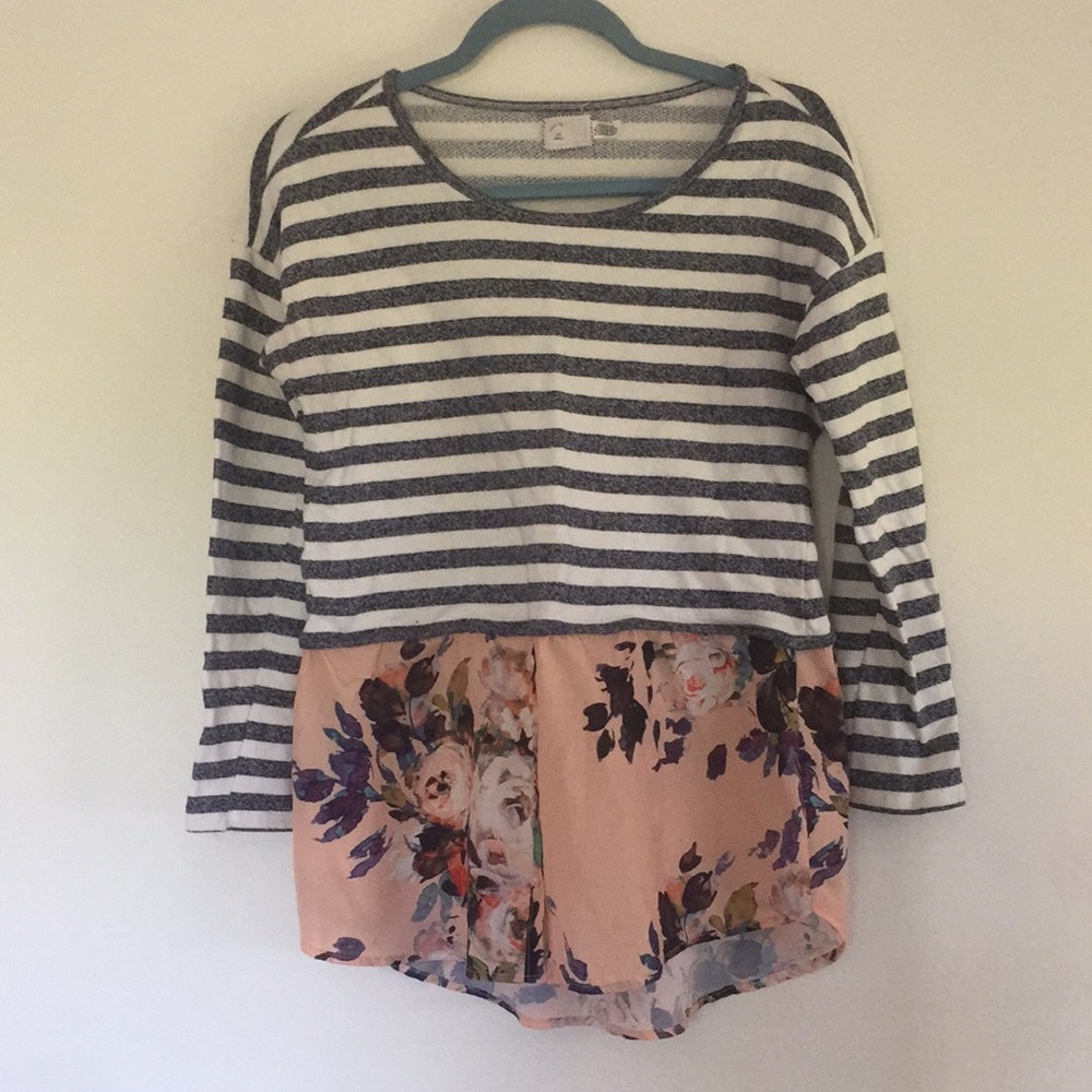 Anthropologie Layered Sweatshirt/Blouse